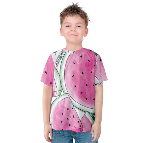 Cute Watermelon Kids  Cotton Tee by Brittlevirginclothing