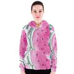 Cute Watermelon Women s Zipper Hoodie by Brittlevirginclothing