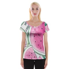 Cute Watermelon Women s Cap Sleeve Top by Brittlevirginclothing