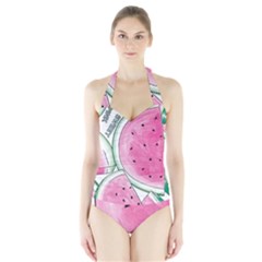 Cute Watermelon Halter Swimsuit by Brittlevirginclothing