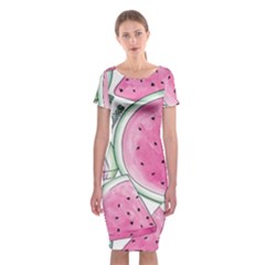 Cute watermelon Classic Short Sleeve Midi Dress