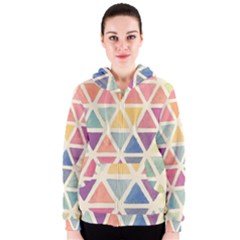 Colorful Triangle Women s Zipper Hoodie by Brittlevirginclothing