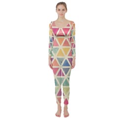 Colorful Triangle Long Sleeve Catsuit