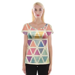 Colorful Triangle Women s Cap Sleeve Top by Brittlevirginclothing