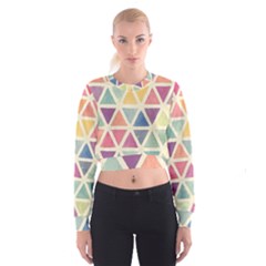 Colorful Triangle Women s Cropped Sweatshirt by Brittlevirginclothing