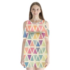 Colorful Triangle Shoulder Cutout Velvet  One Piece by Brittlevirginclothing