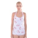 Lovely flowers Boyleg Halter Swimsuit  View1