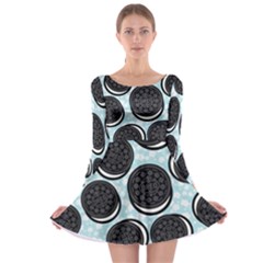 Cute Oreo Long Sleeve Skater Dress