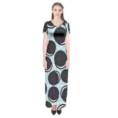 Cute Oreo Short Sleeve Maxi Dress