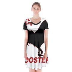 Year Of The Rooster - Chinese New Year Short Sleeve V-neck Flare Dress by Valentinaart