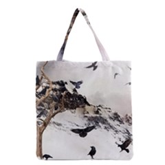 Birds Crows Black Ravens Wing Grocery Tote Bag by Amaryn4rt