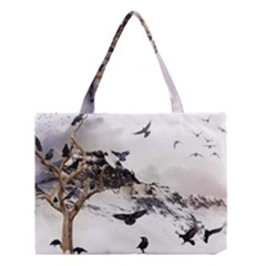 Birds Crows Black Ravens Wing Medium Tote Bag by Amaryn4rt