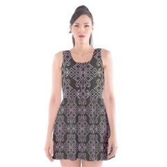 Line Geometry Pattern Geometric Scoop Neck Skater Dress by Amaryn4rt