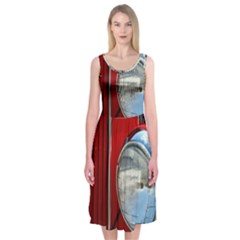 Antique Car Auto Roadster Old Midi Sleeveless Dress by Amaryn4rt