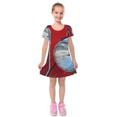 Antique Car Auto Roadster Old Kids  Short Sleeve Velvet Dress by Amaryn4rt