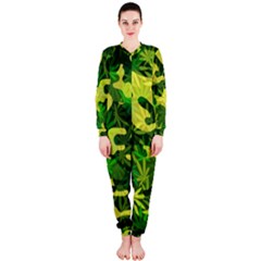 Marijuana Camouflage Cannabis Drug Onepiece Jumpsuit (ladies)  by Amaryn4rt