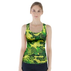 Marijuana Camouflage Cannabis Drug Racer Back Sports Top by Amaryn4rt