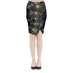 Fractal Math Geometry Backdrop Midi Wrap Pencil Skirt