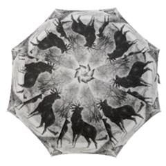 Stag Deer Forest Winter Christmas Straight Umbrellas by Amaryn4rt