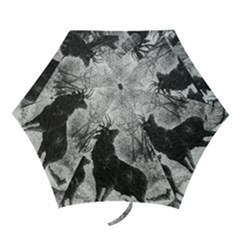 Stag Deer Forest Winter Christmas Mini Folding Umbrellas by Amaryn4rt