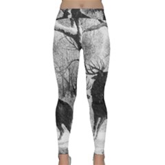 Stag Deer Forest Winter Christmas Classic Yoga Leggings by Amaryn4rt