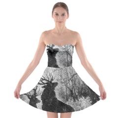 Stag Deer Forest Winter Christmas Strapless Bra Top Dress by Amaryn4rt