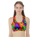 Hot Fractal Statement Sports Bra with Border View1