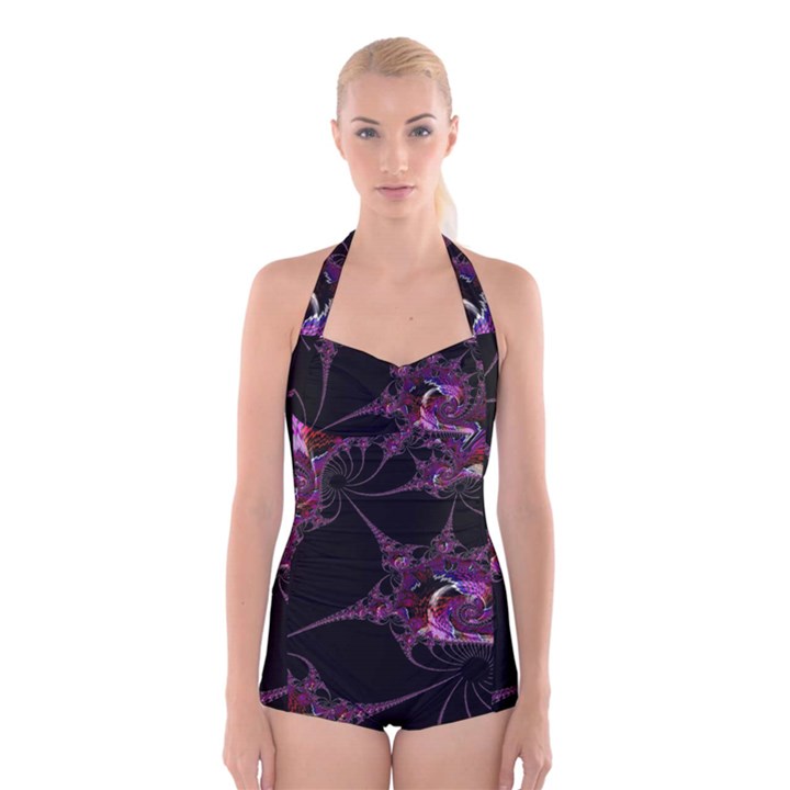 Fantasy Fractal 124 A Boyleg Halter Swimsuit 