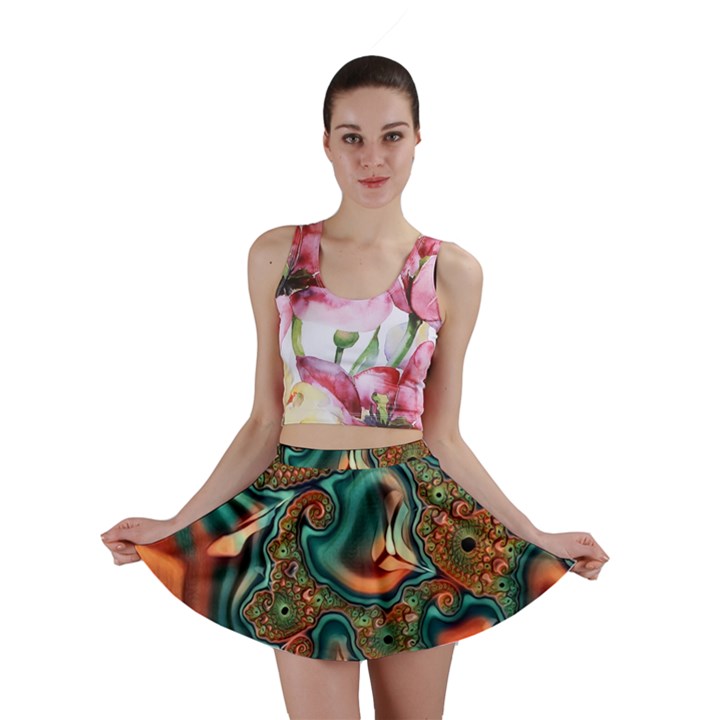 Painted Fractal Mini Skirt