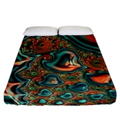 Painted Fractal Fitted Sheet (california King Size) by Fractalworld