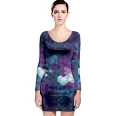 Geo Thunderstorm Long Sleeve Bodycon Dress