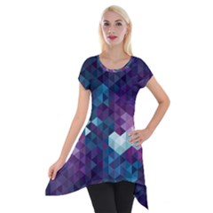 Geo Thunderstorm Short Sleeve Side Drop Tunic by electrogiraffe