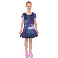 Geo Thunderstorm Kids  Short Sleeve Velvet Dress