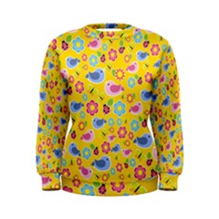 Spring Pattern - Yellow Women s Sweatshirt by Valentinaart