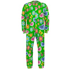 Spring Pattern - Green Onepiece Jumpsuit (men)  by Valentinaart