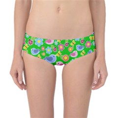 Spring Pattern - Green Classic Bikini Bottoms by Valentinaart