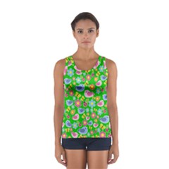 Spring Pattern - Green Women s Sport Tank Top  by Valentinaart