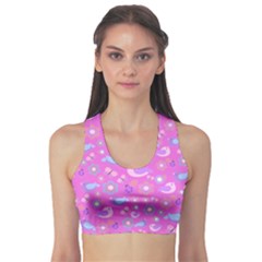 Spring Pattern - Pink Sports Bra by Valentinaart