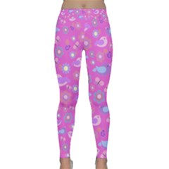 Spring Pattern - Pink Classic Yoga Leggings by Valentinaart