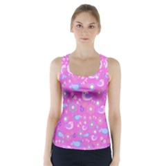 Spring Pattern - Pink Racer Back Sports Top by Valentinaart