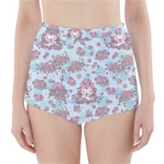 Space Roses High-waisted Bikini Bottoms