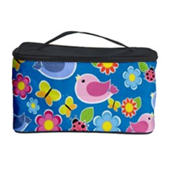 Spring Pattern - Blue Cosmetic Storage Case by Valentinaart