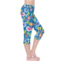 Spring pattern - blue Capri Leggings  View4