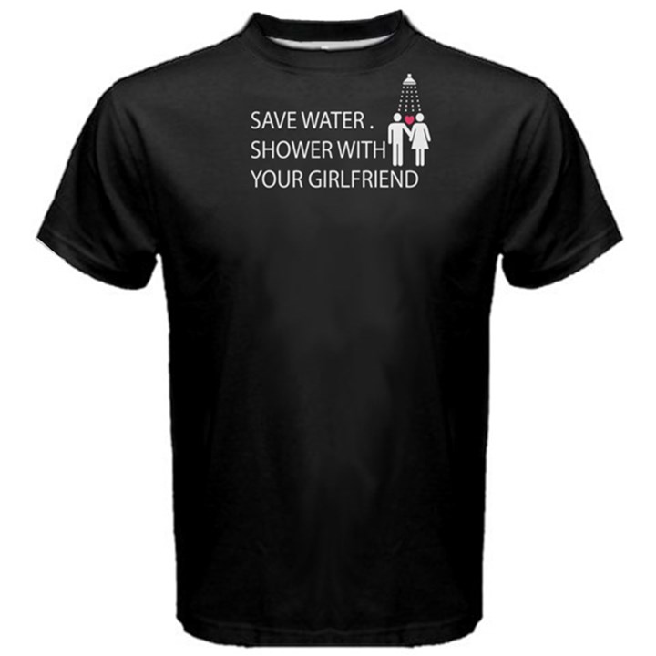 Black save water shower with your girlfriend Men s Cotton Tee