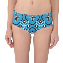 Ornamental Flowers Pattern                                                         Mid-waist Bikini Bottoms by LalyLauraFLM