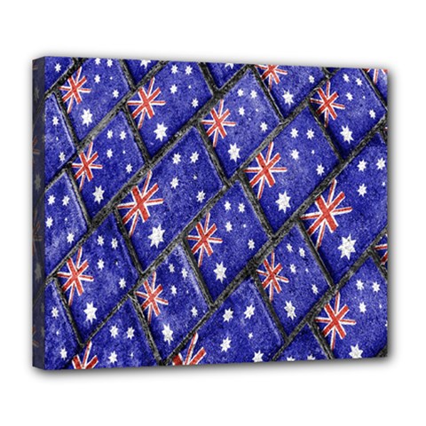 Australian Flag Urban Grunge Pattern Deluxe Canvas 24  X 20   by dflcprints