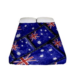 Australian Flag Urban Grunge Pattern Fitted Sheet (full/ Double Size) by dflcprints