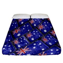 Australian Flag Urban Grunge Pattern Fitted Sheet (california King Size) by dflcprints