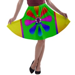 Flower Mosaic A-line Skater Skirt by pepitasart