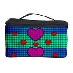 Hearts Weave Cosmetic Storage Case by pepitasart